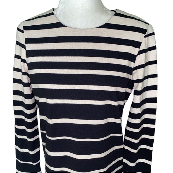 Tibi Variegated Black & White Striped Colorblock Shift Slip Dress - M - Picture 4 of 13